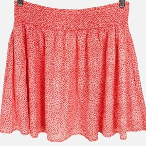Old Navy Floral Coral Pink Mini Fit & Flare Skirt Elastic Waist. XL